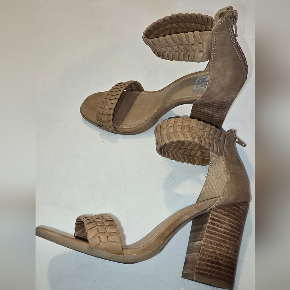 Dolce Vita Cecely Tan Braided Heels Dressy Neutral Party Evening - Picture 4 of 7